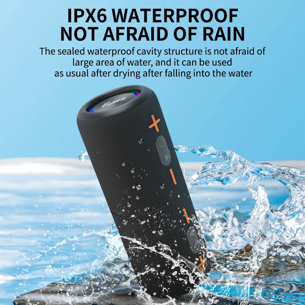 2 in 1 Portable Split Wireless Speaker, IPX6 Waterproof Portable Speaker with RGB Lights TWS Pairing for Outdoor, Home